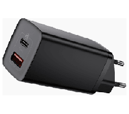Slika 2 izdelka: Baseus adapter hišni polnilec 220V Gun2Lite Quick Charge 65W vhod 1x USB A in 1x Type C - Original (EU Blister) črn