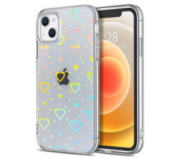 Slika 2 izdelka: Clear Case silikonski ovitek Hologram za iPhone 11 - prozoren s srčki