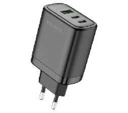 Slika 2 izdelka: Dux Ducis adapter hišni polnilec 220V C110 Super SI Charge 65W vhod 1x USB A in 2x Type C - Original (EU Blister) črn