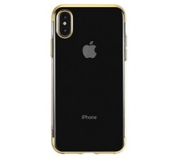 Slika 2 izdelka: Elegance tanek silikonski ovitek za iPhone SE 2020 / 7 / 8 - prozoren z zlatim robom