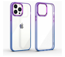 Slika izdelka: Gradient silikonski ovitek za Samsung Galaxy A54 - prozoren z vijola modro obrobo