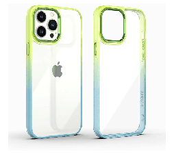 Slika izdelka: Gradient silikonski ovitek za Samsung Galaxy A14  - prozoren z zeleno mordo obrobo