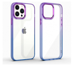 Slika 2 izdelka: Gradient silikonski ovitek za Samsung Galaxy A54 - prozoren z vijola modro obrobo