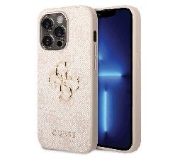 Slika izdelka: GUESS GUHCP15L4GMGPI silikonski ovitek za iPhone 15 Pro - roza z zlatim logom