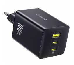 Slika izdelka: Hišni polnilec Baseus EnerFill FE11 100W, 5A, 1 x USB-A, 2 x USB-C, siv