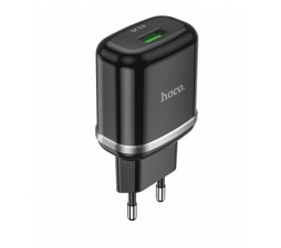 Slika izdelka:  HOCO pametni hišni polnilec adapter N3 18W z 3.0 QC USB vtičem črn