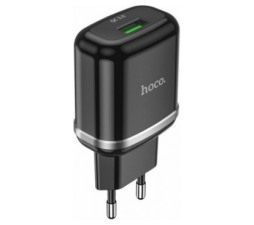 Slika 2 izdelka:  HOCO pametni hišni polnilec adapter N3 18W z 3.0 QC USB vtičem črn