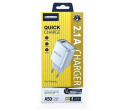 Slika 2 izdelka: Jellico adapter A50 hišni polnilec 2,1A Quick Charge 10W vhod USB A - Original (EU Blister) bel - 