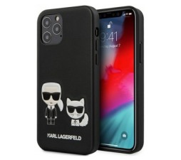 Slika 2 izdelka: Originalen KARL LAGERFELD ovitek iPhone 12 ali 12 Pro - Karl and Choupette - črna trda zaščita - KLHCP12MPCUSKCBK