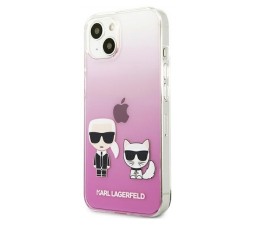 Slika izdelka: Originalen KARL LAGERFELD ovitek iPhone 13 Mini - Full Body - prozorno pink zaščita - KLHCP13SCKTRP