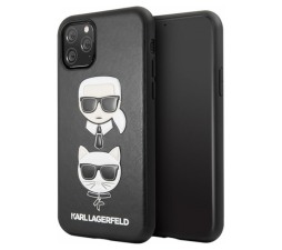 Originalen KARL LAGERFELD ovitek iPhone 11 Pro - Karl and Choupette - črna trda zaščita - KLHCS69KICKC