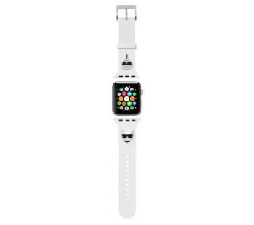 Slika 2 izdelka: Karl Lagerfeld silikonski pašček za uro za Apple Watch 38 / 40 mm - Heads - bel - KLAWMSLCKW