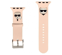 Slika 2 izdelka: Karl Lagerfeld silikonski pašček za uro za Apple Watch 42 / 44 / 45 mm - Heads - roza - KLAWLSLCKP
