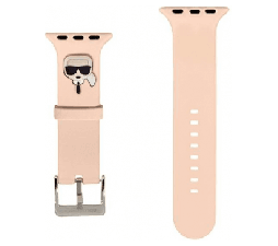 Slika 2 izdelka: Karl Lagerfeld silikonski pašček za uro Apple Watch 38 / 40 mm - Karls Head - roza - KLAWMSLKP