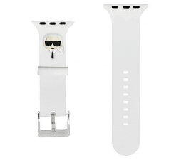 Slika 2 izdelka: Karl Lagerfeld  silikonski pašček za uro za Apple Watch 38 / 40 mm - Karls Head - bel - KLAWMSLKW