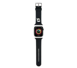 Slika 2 izdelka: Karl Lagerfeld silikonski pašček za uro za Apple Watch 42 / 44 / 45 / 49 mm - Karls Head - črn - KLAWLSLKP