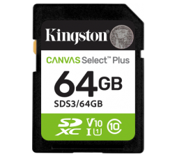 Slika 2 izdelka: Kingston Canvas Select Plus  SPOMINSKA KARTICA 64GB 4K velikost SDHC 100MB/s