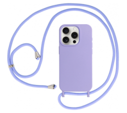 Slika 2 izdelka: Liquid silikonski ovitek za iPhone 15 Pro - vijola z vrvico