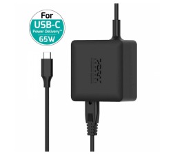 Slika izdelka: Napajalnik Port GaN 65W, Tip C, AC kabel EU