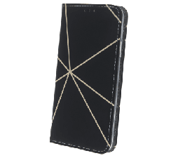 Slika 2 izdelka: Onasi Mistik preklopna torbica Samsung Galaxy A22 5G A226 - črna z zlatimi črtami