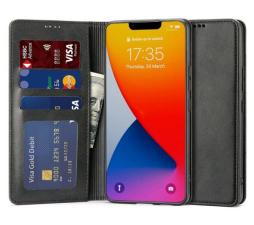 Slika izdelka: Onasi Wallet denarnica usnjena preklopna torbica iPhone 14 Plus 6.7 - črna