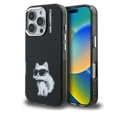 Slika izdelka: Originalen KARL LAGERFELD ovitek iPhone 16 Pro Max - Aquarelle Choupette - črn - KLHCP16XHMCHAQK