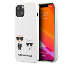Slika izdelka: Originalen KARL LAGERFELD ovitek iPhone 14 6.1 - Full Bodies -  bela silikonska zaščita - KLHCP14SSSKCW 