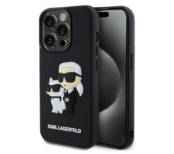 Slika 2 izdelka: Originalen KARL LAGERFELD ovitek iPhone 15 Pro Max - Full Bodies 3D - črna trda zaščita- KLHCP15X3DRKCNK