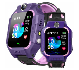 Slika izdelka: Pametna otroška ura Q19 s prostorom za SIM kartico in z GPS-om - roza vijolična
