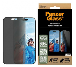 Slika izdelka: PanzerGlass zaščitno steklo Privacy za iPhone 16 Pro - Full glue - Edge
