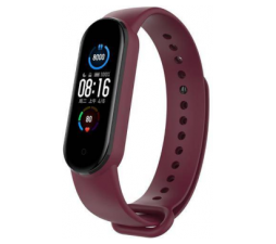 Slika 2 izdelka: Pašček za uro Xiaomi Mi Band 5, Xiaomi Mi Band 6, Xiaomi Mi Band 7 - bordo rdeč