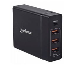 Slika 2 izdelka: Polnilna postaja za 4 naprave MANHATTAN - 72W, 1xUSB-C (PD 3.0) in 3xUSB-A 5V/2,4A
