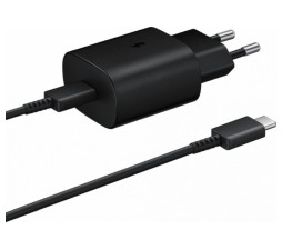 Slika izdelka: SAMSUNG HIŠNI POLNILEC EP-TA800XBE Super Fast Charge (Type C) in podatkovni kabel EP-DA705BBE (Type C - Type C) - črn