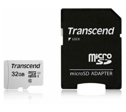 Slika izdelka: SDHC TRANSCEND MICRO 32GB 300S, 95/45MB/s, C10, UHS-I Speed Class 1 (U1), adapter