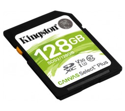 Slika izdelka: SDXC KINGSTON 128GB CANVAS SELECT Plus, 100/85 MB/s (r/w), C10 UHS-I U1 V10