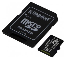 Slika izdelka: SDXC KINGSTON MICRO 512GB CANVAS SELECT Plus, 100/85MB/s (r/w), C10 UHS-I, adapter