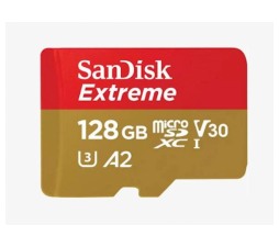 Slika izdelka: SDXC SANDISK MICRO 128GB EXTREME KAMERA/DRON, 160/90MB/s, UHS-I Speed Class 3, V30, adapter