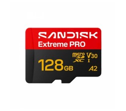 Slika izdelka: SDXC SanDisk micro 128GB Extreme PRO, 250/120MB/s, UHS-I, V30, U3, A2, adapter