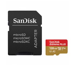 Slika izdelka: SDXC SANDISK MICRO 128GB EXTREME, 160/90MB/s, UHS-I Speed Class 3, V30, adapter