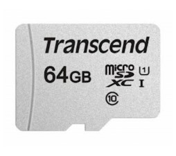 Slika izdelka: SDXC TRANSCEND MICRO 64GB 300S, 95/45MB/s, C10, UHS-I Speed Class 3 (U3), V30