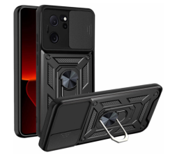 Slika izdelka: Silikonski ovitek Armor Ring z zaščito kamere za Xiaomi Redmi 12 4G - črn