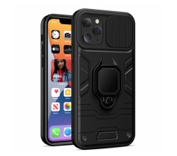 Slika izdelka: Silikonski ovitek Armor Ring z zaščito kamere za iPhone 13 Pro - črn