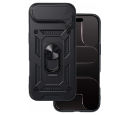 Slika izdelka: Silikonski ovitek Armor Ring z zaščito kamere za iPhone 17 Air - črn