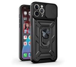 Slika 2 izdelka: Silikonski ovitek Armor Ring z zaščito kamere za Samsung Galaxy S26 5G - črn