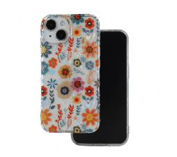 Slika 2 izdelka: Silikonski ovitek Hippie Flower za iPhone 16 - oranžen
