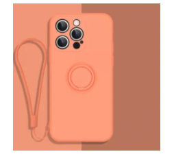 Slika 2 izdelka: Silikonski ovitek Liquid Ring za iPhone 13 Pro Max - oranžen