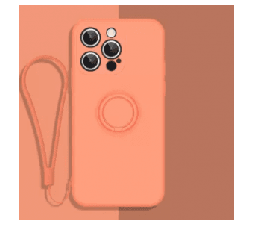 Slika 2 izdelka: Silikonski ovitek Liquid Ring za iPhone 13 Pro Max - oranžen