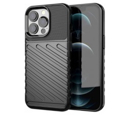 Slika 2 izdelka: Silikonski ovitek Thunder Armor za iPhone 13 Pro - črn