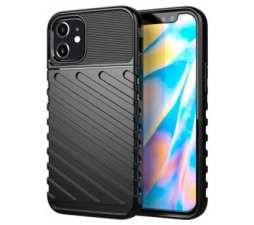Slika 2 izdelka: Silikonski ovitek Thunder Armor za iPhone 12 Mini - črn