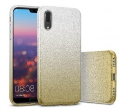 Slika izdelka: Silikonski ovitek z bleščicami Bling 2v1 za Samsung Galaxy A22 A226 5G - srebrno zlat